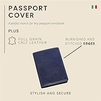 Vista 2 de Maruse Funda de pasaporte de piel italiana para hombre y mujer, hecha a mano en Italia