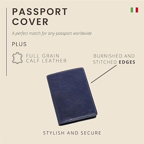 Miniatura 2 de Maruse Funda de pasaporte de piel italiana para hombre y mujer, hecha a mano en Italia
