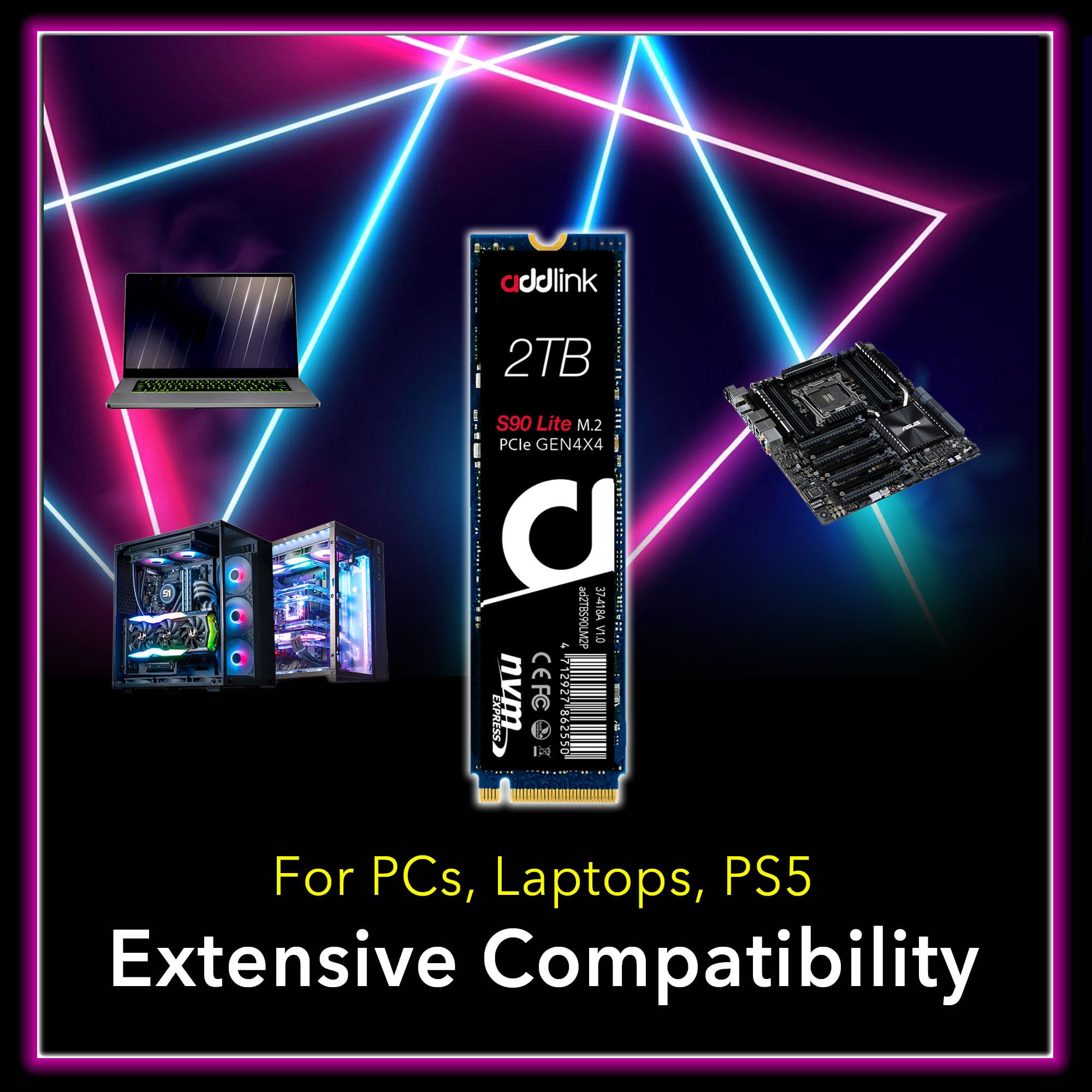 addlink m 2 pcie g4x4 2TB SSDアドリンク addlink S90 2TB SSD PCIe Gen 4x4 NVMe M.2 2280 Solid State Drive R