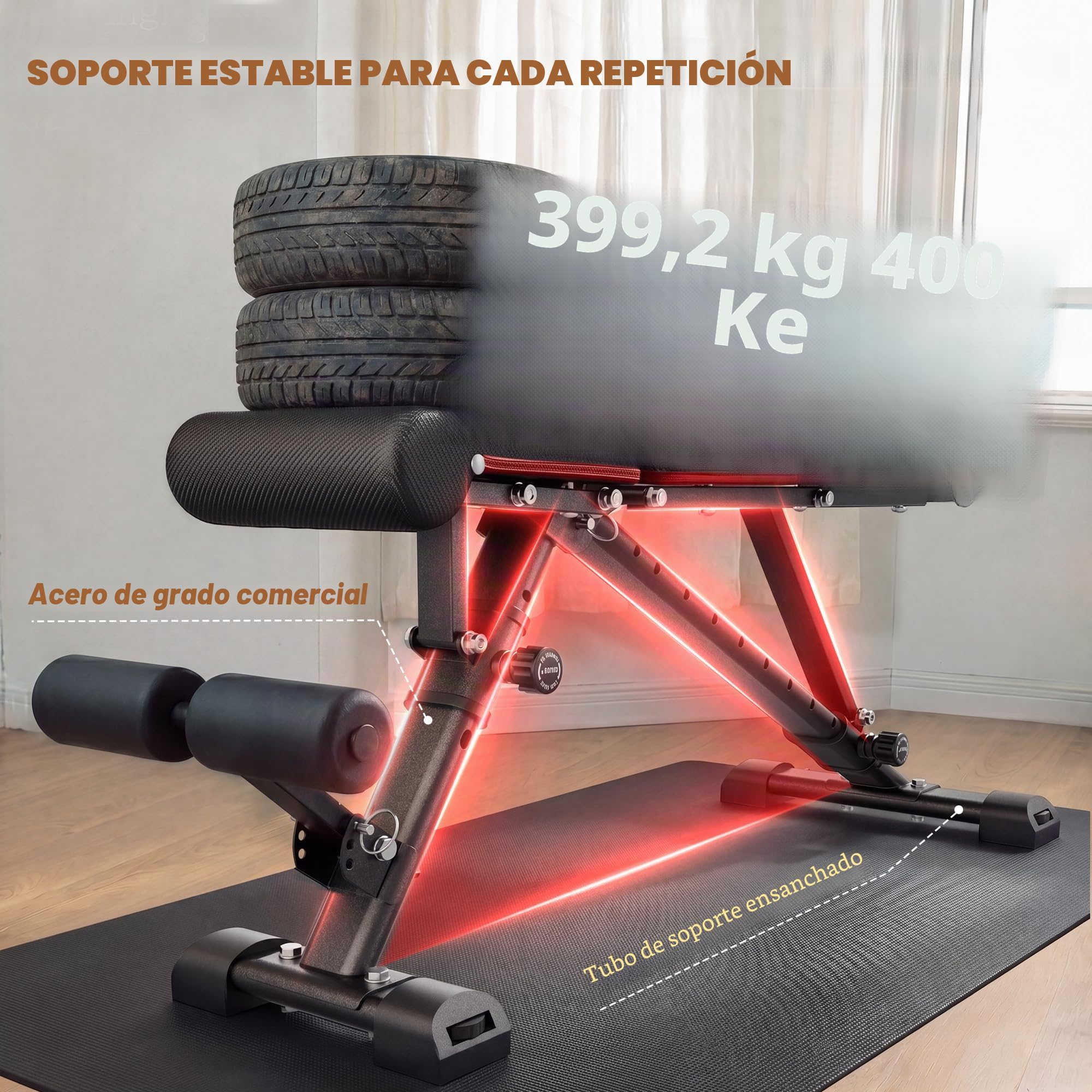 Banco de pesas plegable, multifunción, entrenamiento con respaldo ajustable, banco de entrenamiento inclinado para entrenamiento de cuerpo entero, carga de estimulación de 300kg/400kg