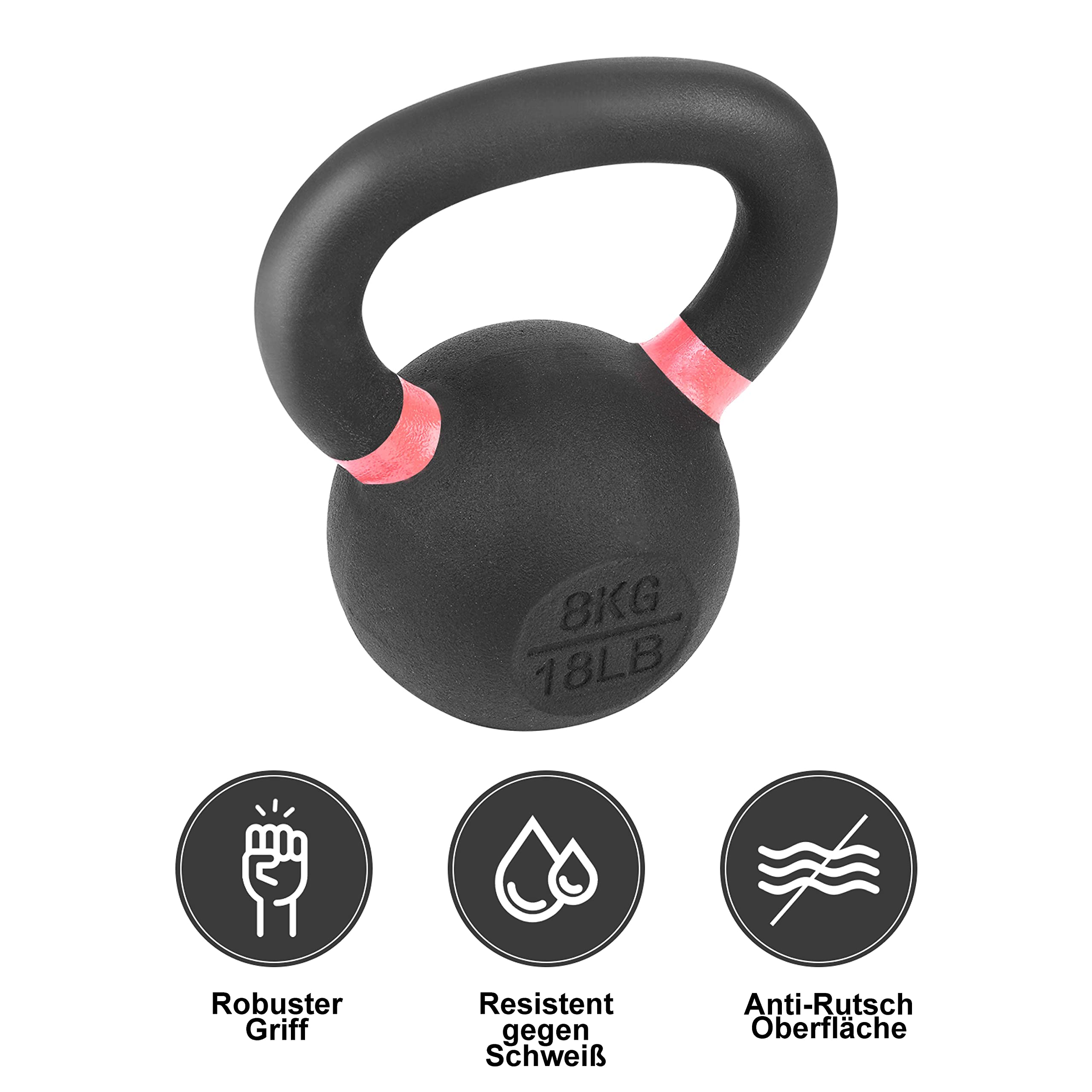 Trym Kettlebell 4-32kg - Pulverbeschichtete Schwunghantel Aus Gusseisen