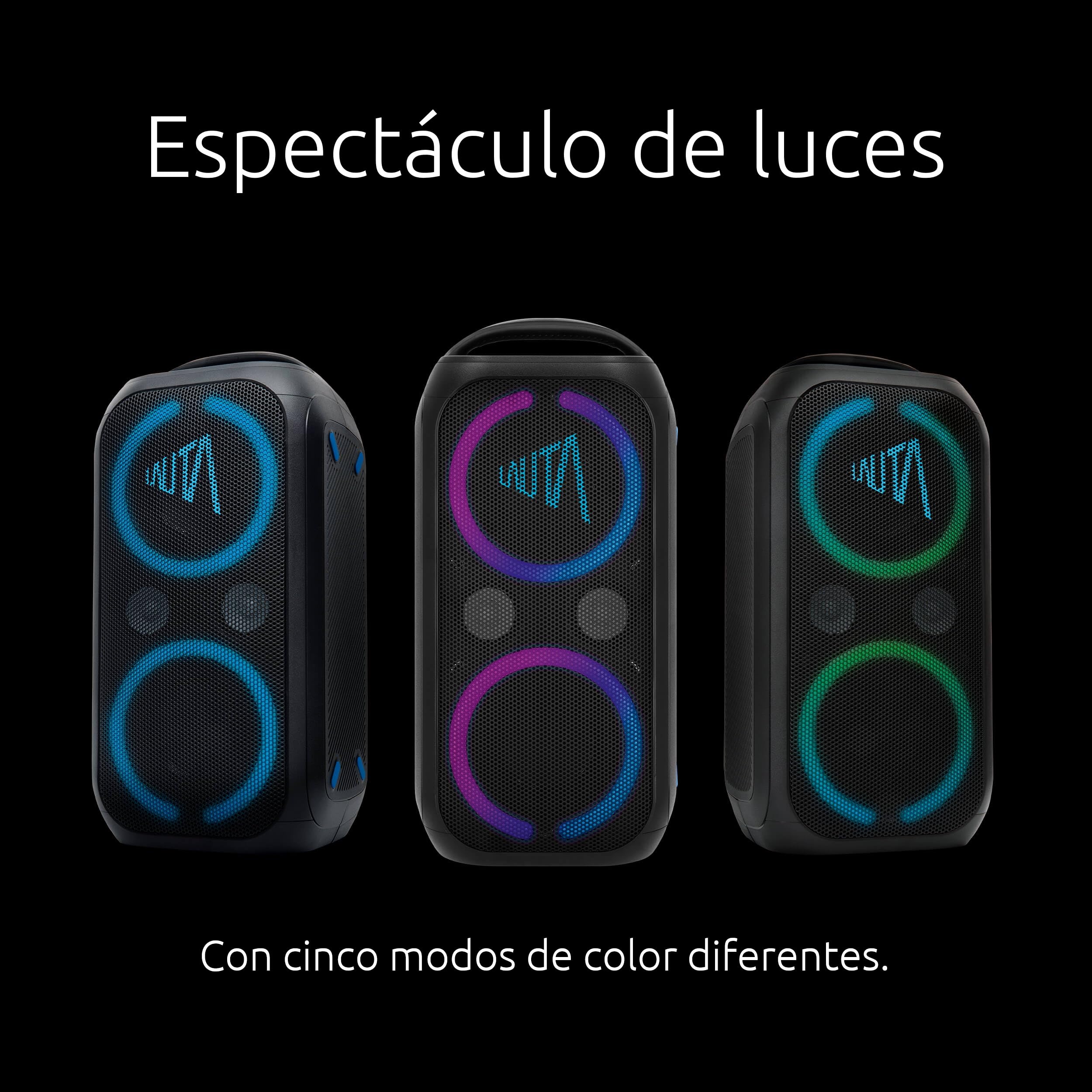 TechniSat LAUTA WUMMSBOX: Altavoz Bluetooth portátil de Alta Gama (160 W Pico, Sonido de Fiesta 103 dB, Refuerzo de Graves, TWS, 12 h batería, LED, IPX4, 80 W RMS)