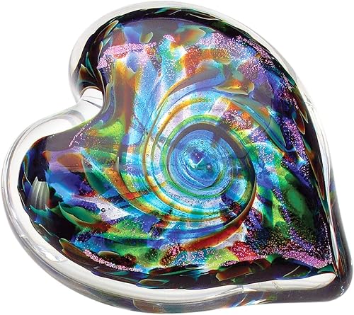 Pisapapeles de vidrio, Eye Studio Corazones de soplado a mano vidrio Aniversario Fuego