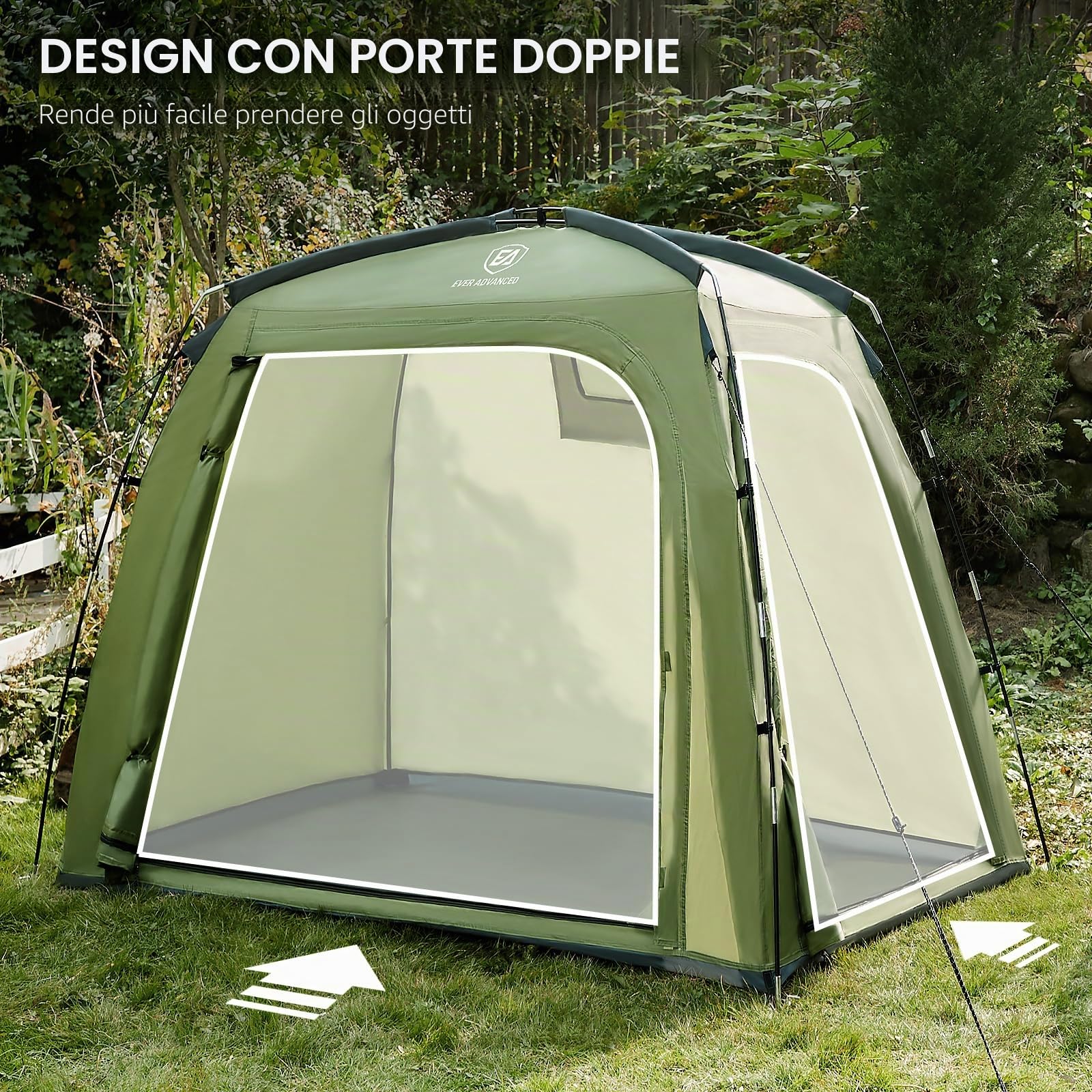 EVER ADVANCED Tenda portaoggetti per biciclette, per esterni, per bicicletta, moto, impermeabile e resistente alle intemperie, copertura per attrezzi da giardino, verde
