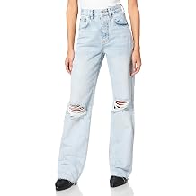 IPEKYOL Women's Size Wide Leg Full Length Ripped Pants Jeans