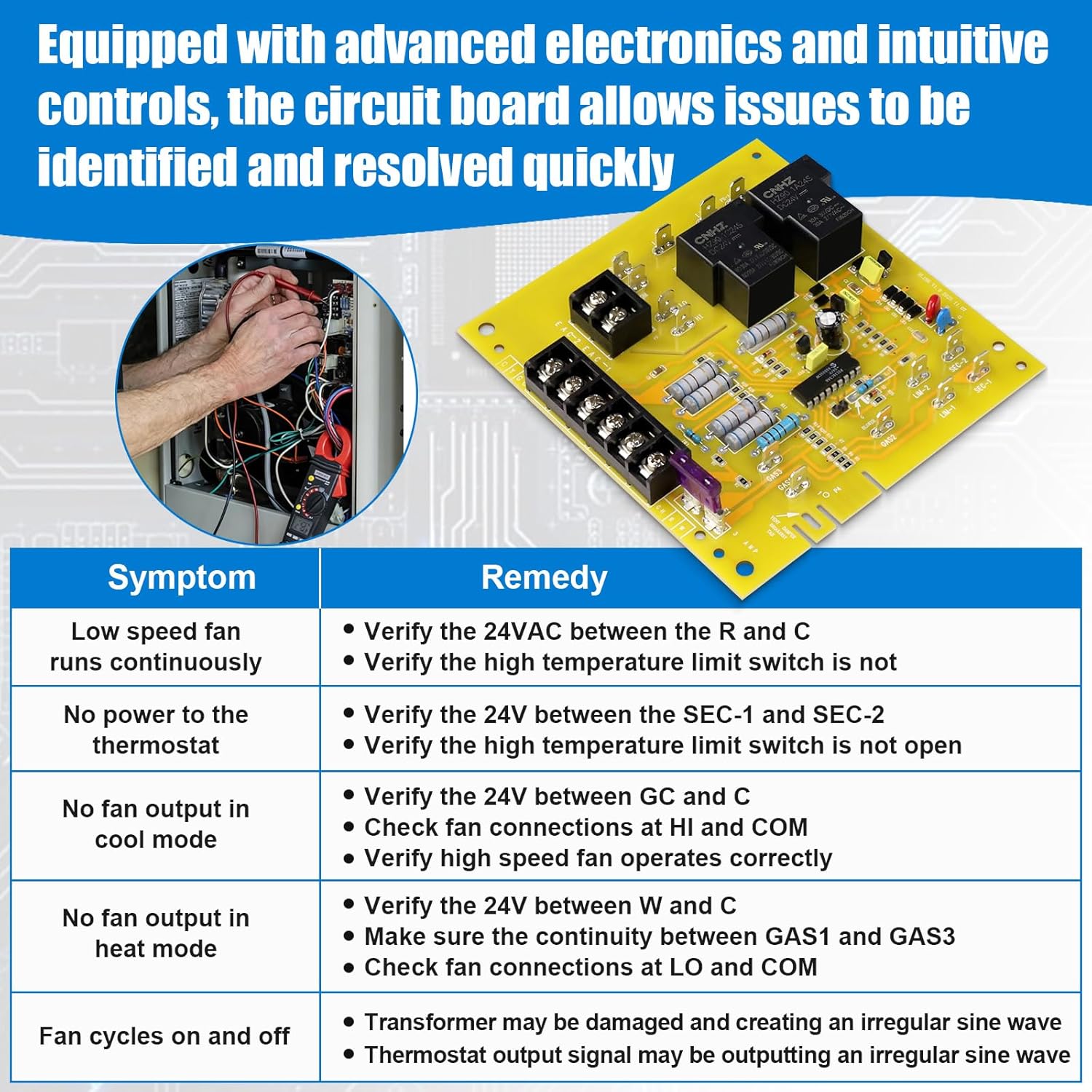 ICM271 Fan Blower Control Board Compatible with Carrier Bryant Furnace Circuit Board,Replace HH84AA020, HH84AA010, 302075-3,695-100,CES01100017, CES01100018