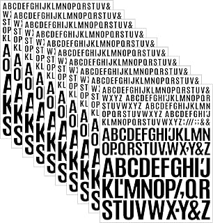 Dvobez 1800 Pieces Mix Size Letter Stickers, 10 Sheets Vinyl Alphabet Stickers, Waterproof Stick On Letters for Arts, Crafts, Mailboxes, Poster Board and Classroom Organizing - Black