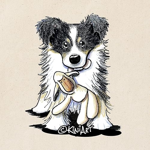 Vista 117 de CafePress Border Collie - Bolsa de lona natural, bolsa de compras reutilizable