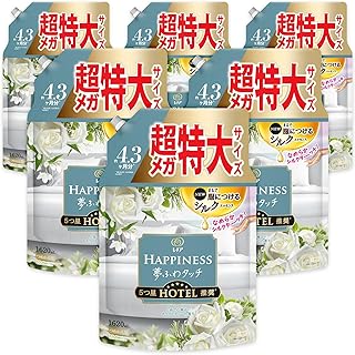 [ケース販売] [大容量] レノア ハピネス 夢ふわタッチ 柔軟剤 ホワイトティー 詰め替え 1,620mL×6袋