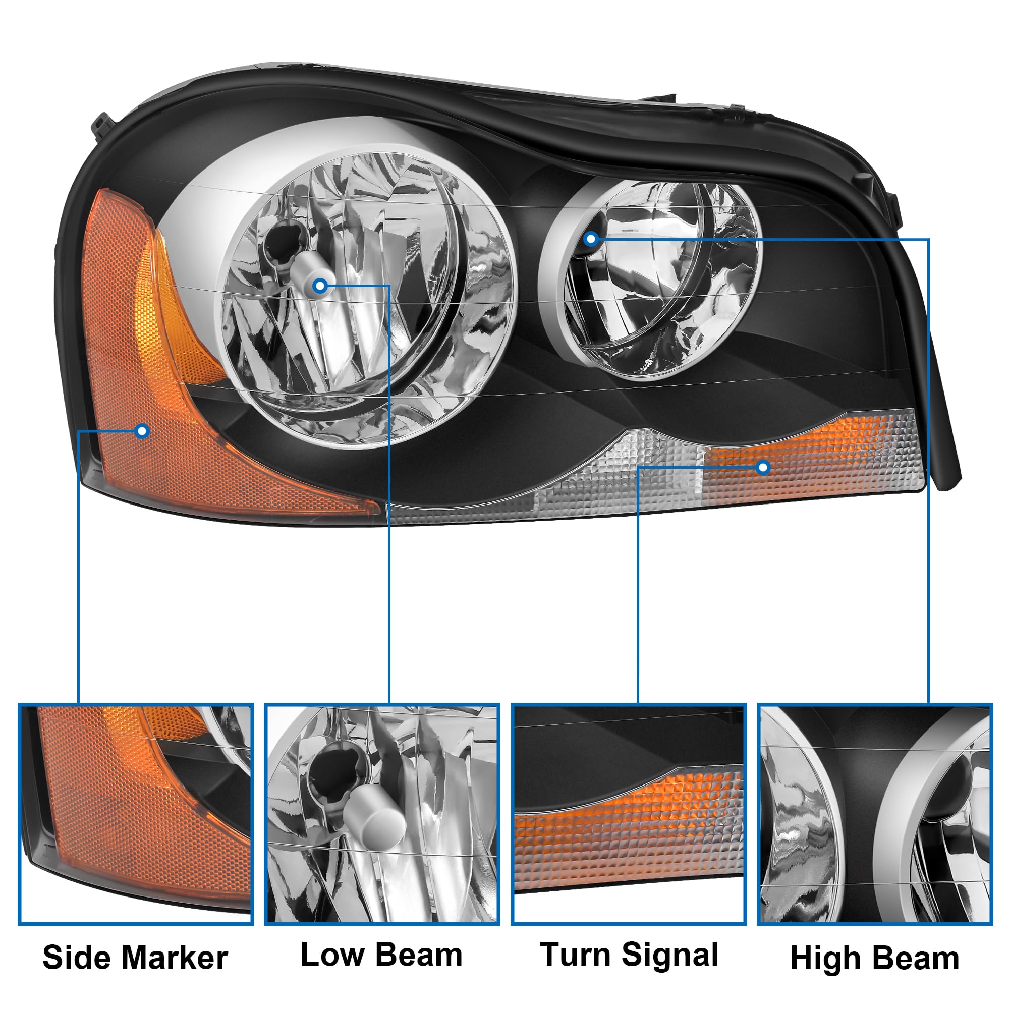 ルミエラブ Amazon.com: telpo Headlight Assembly Fit For 2003-2014 Volvo