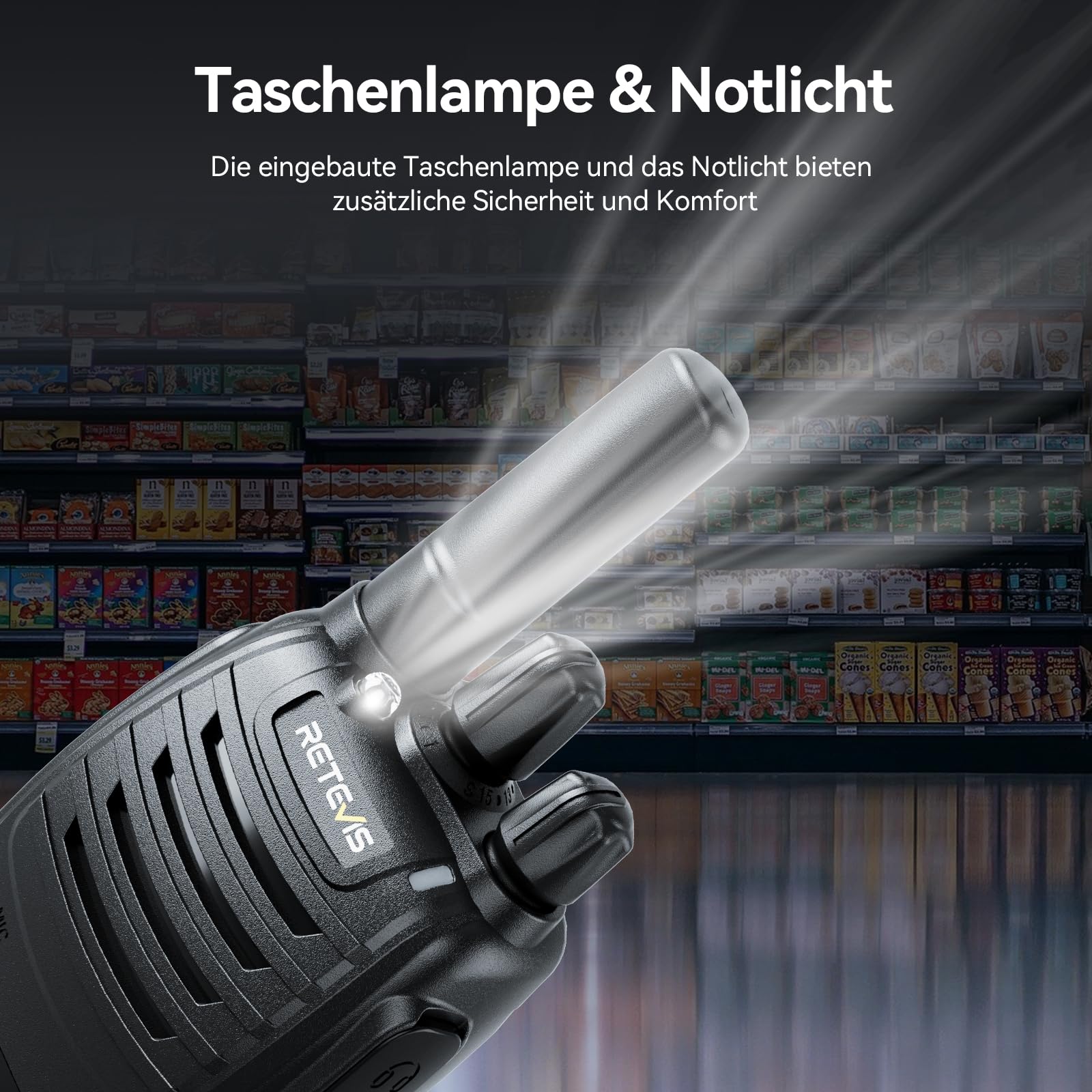 Retevis H777D Walkie Talkie Lizenzfrei, PMR Funkgeräte mit 6-Wege-Ladegerät, LCD-Bildschirm, USB-Aufladbarer 1200mAh Akku, Tragbares Funkgerät für Geschäfte, Sicherheit (6er-Pack, Schwarz)