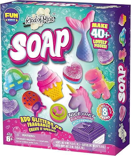FunKidz - Kit de jabón para niños de todas las edades, kit de manualidades de bricolaje, actividades científicas STEM, regalo para niñas y niños