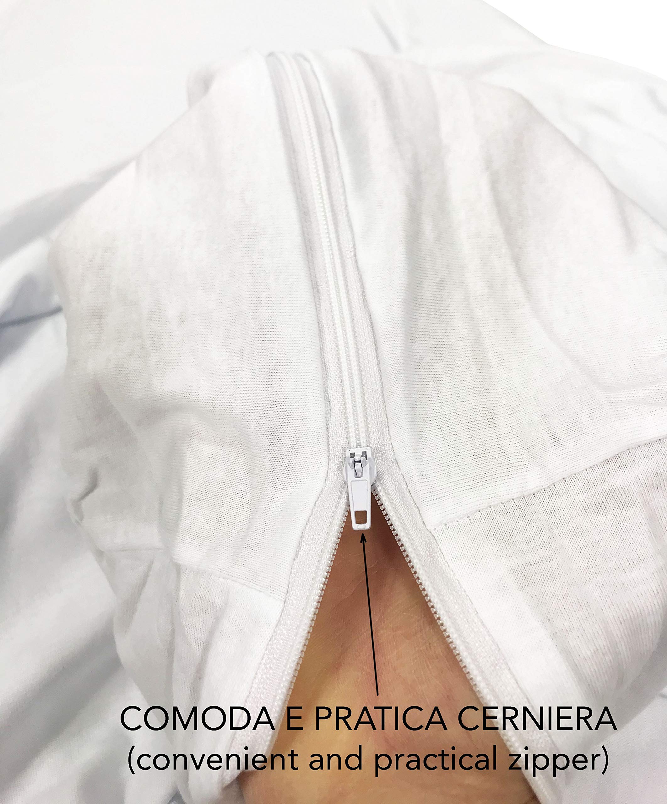 LIABEL Sacco Coprimaterasso Letto Matrimoniale Fasciato Zip Cerniera In Cotone 8