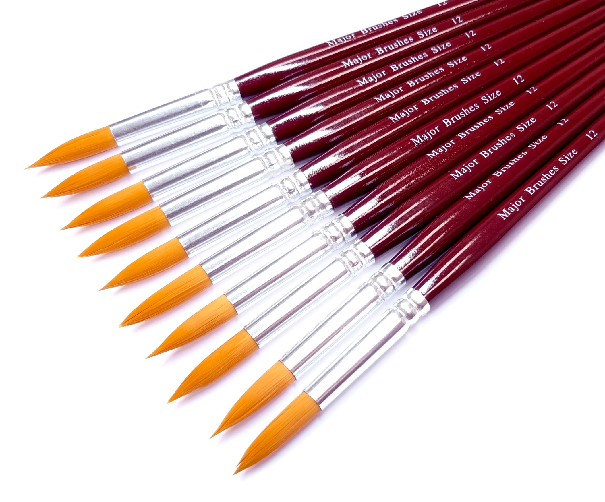 Major Brushes Sable Substitute Brush Size 12 - Set of 10
