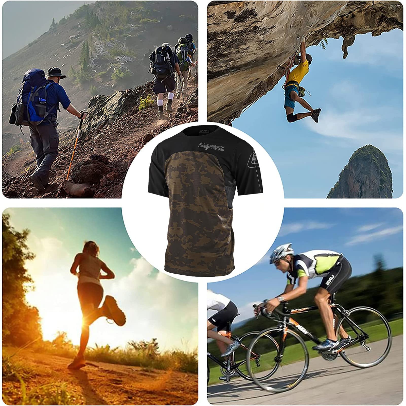 Maillot Ciclismo Hombre Verano Maillot Bicicleta Montaña Bike MTB Camiseta con Mangas Cortas -para MTB Bicicleta De Carretera/Multideporte/Fitness