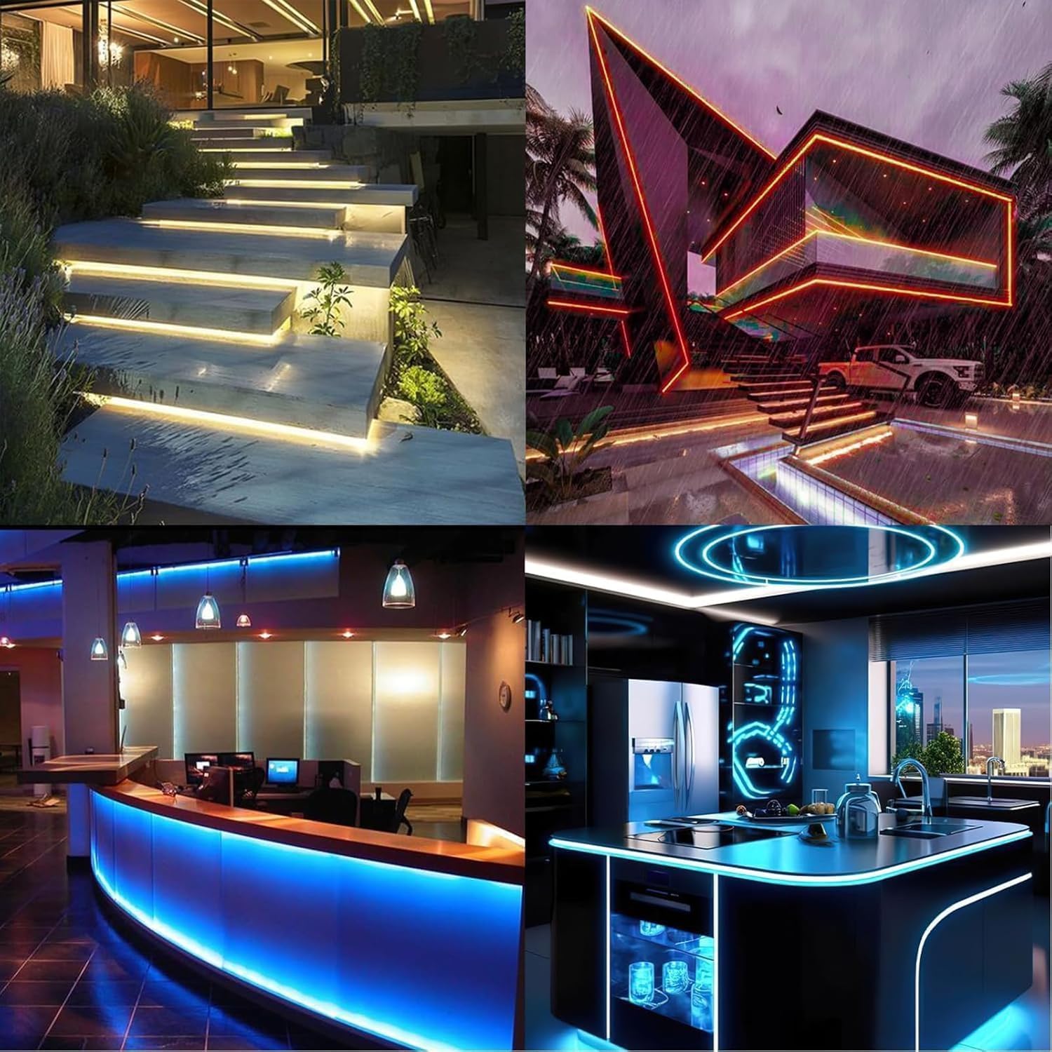 LED Aluminium Profil 6 x 1M für LED Streifen, U-Profil Aluschiene mit Milchiger Abdeckung, LED Strip Kanal inkl. Endkappen, Montageclips & Schrauben, Aufputz LED Schiene - Ideal für Küche & Möbel