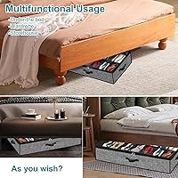 Vista 7 de Organizador de almacenamiento de zapatos debajo de la cama para armario, paquete de 2, se adapta a 32 pares de cajas de contenedores de zapatos