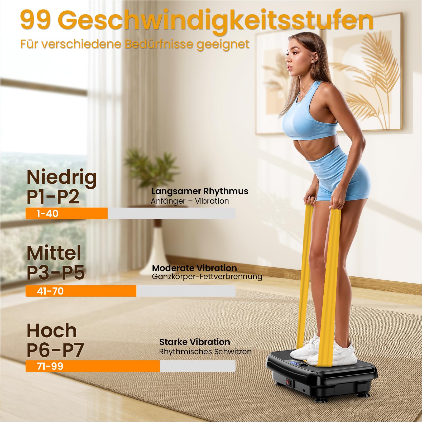 TISSCARE Vibrationsplatte bis 180 kg, Professionelles Fitnessgerät für zuhause - Rüttelplatte Sport für Lymphdrainage, Fettverbrennung & Ganzkörpertraining, Ihr Vibrationsboard für Sportgeräte zuhause