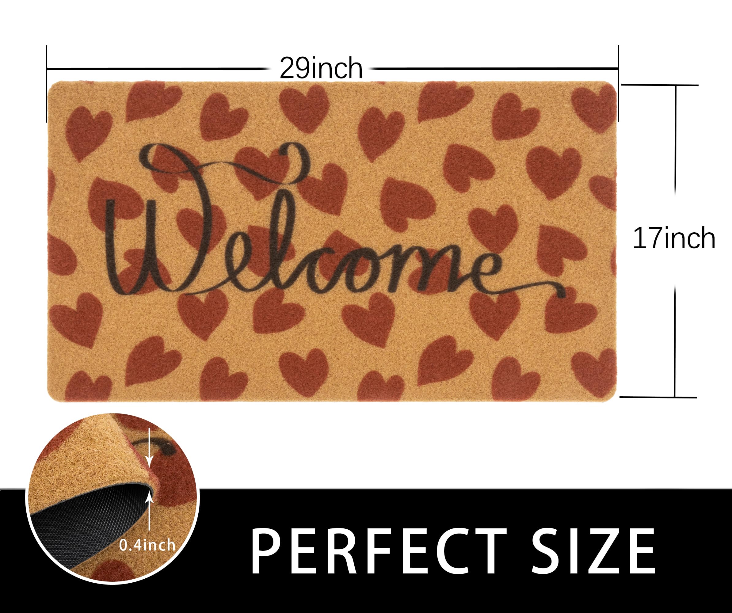 Voenkca Valentines-Day-Decorations Front Door-Mat Outside-Entrance