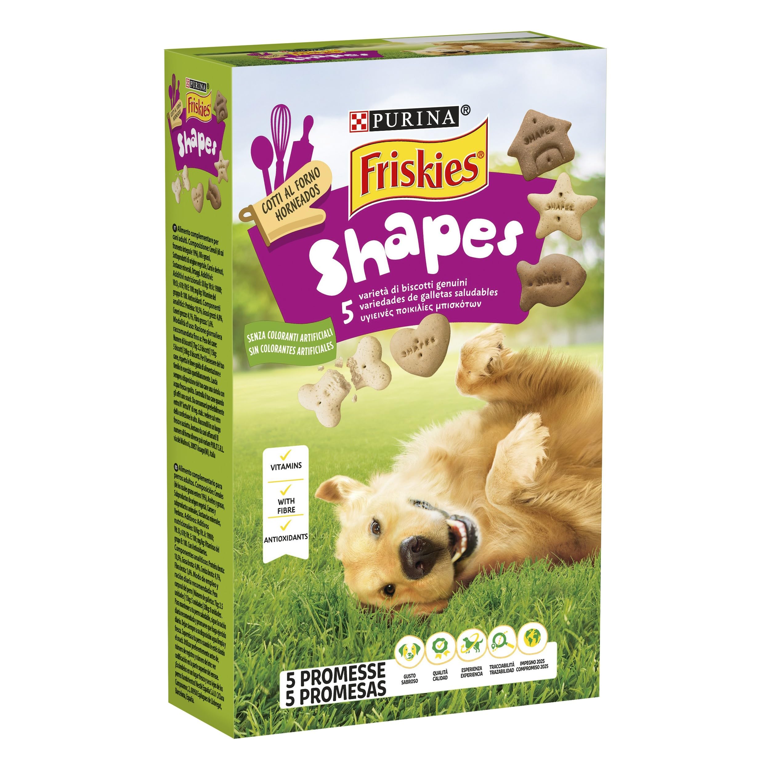 Friskies Purina Shapes, Snack, premios, Galletas para perros , pack de 800g