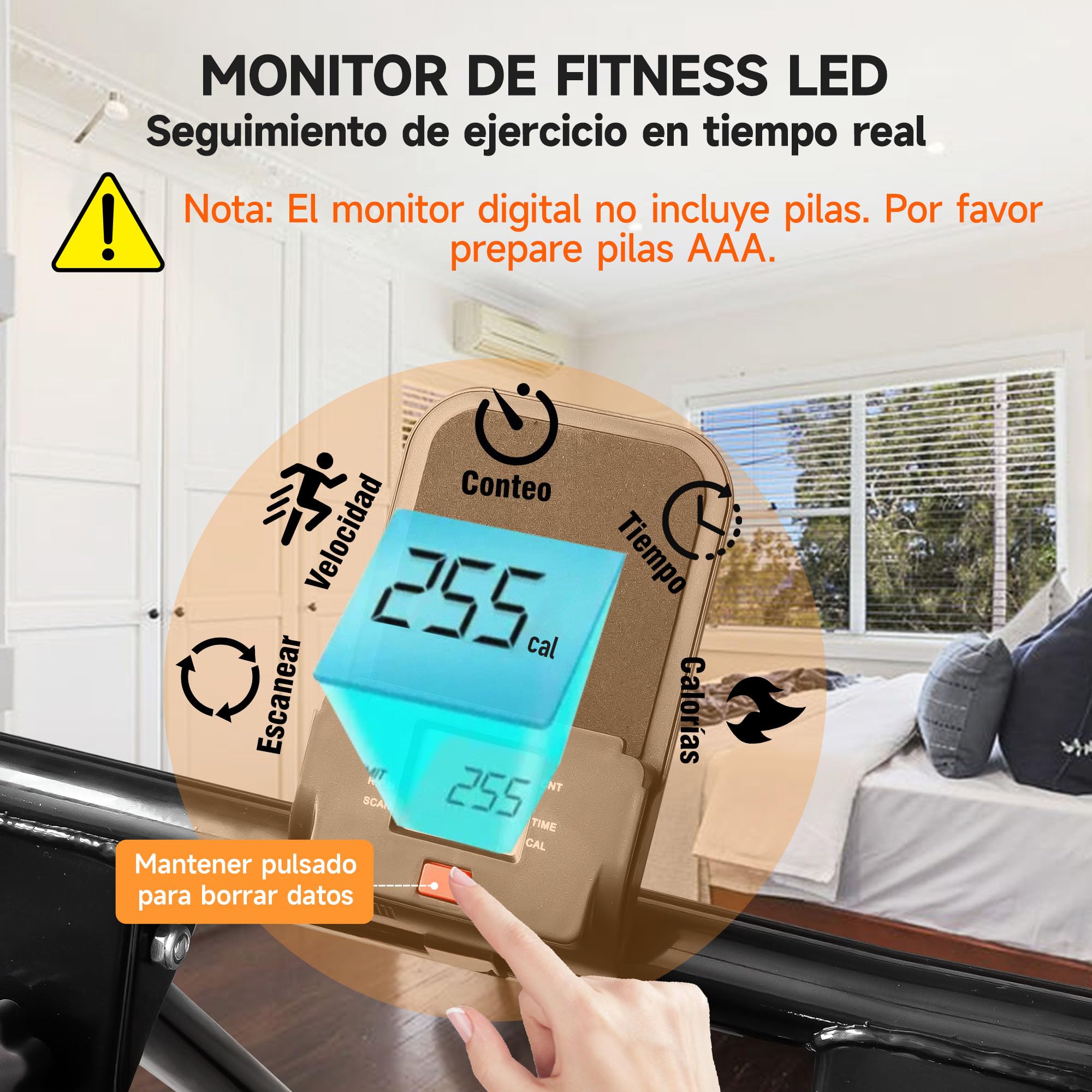 Escalador de Fitness Plegable, Capacidad 150 kg, Stepper Vertical Plegable para Gimnasio con Pantalla LCD con Manillar y Pedales Antideslizantes, Escalador de Fitness para Entrenamiento en Casa