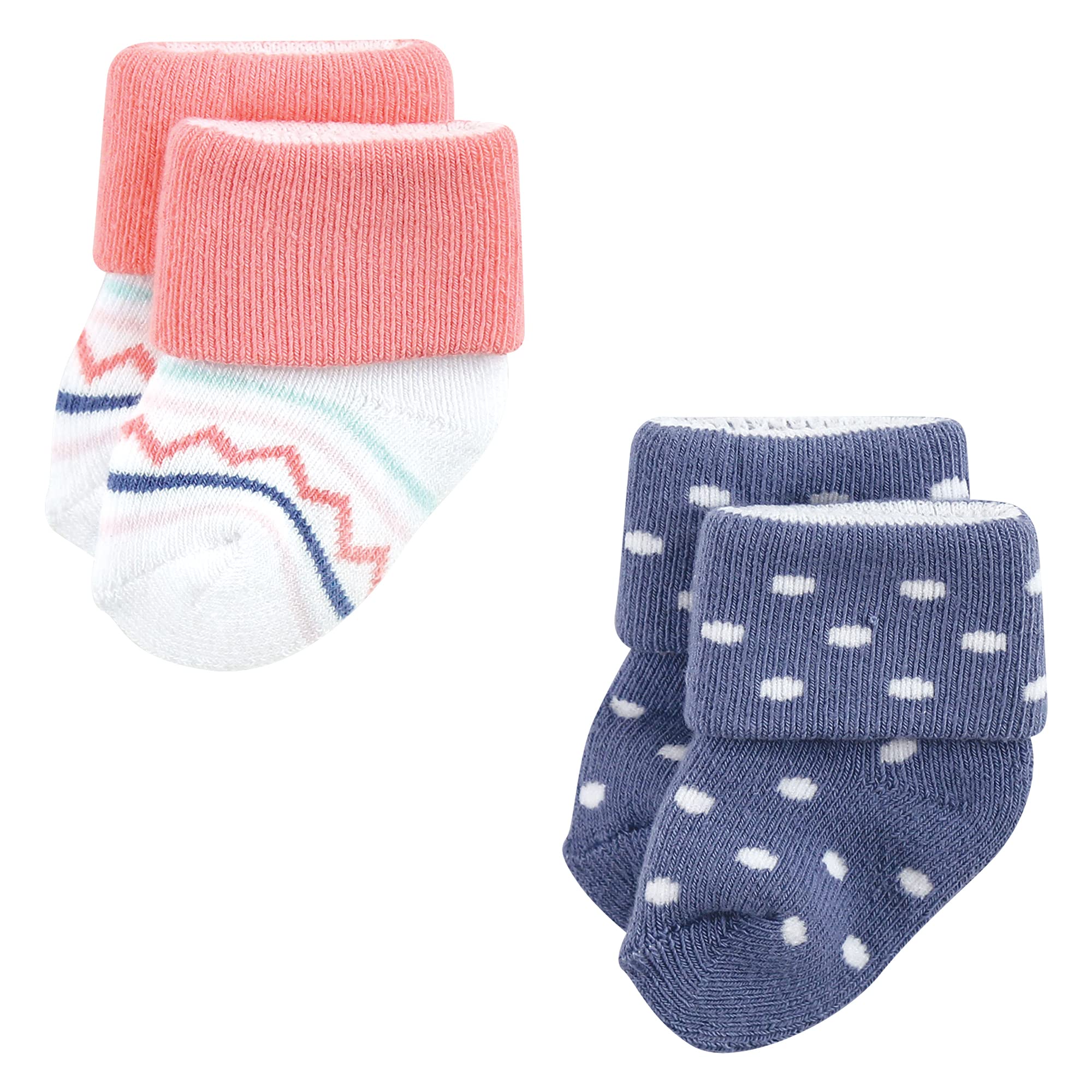 Luvable Friends Damen Unisex Neugeborene und Baby Frottee Socken Azteken 0-6 Monate, Coral Mint Aztec