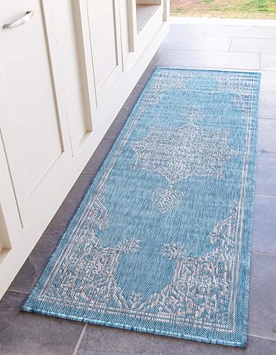Miniatura 49 de Unique Loom Outdoor Traditional Collection - Alfombra de área, estilo antiguo (2' 7" x 10' Corredor, Gris carbón/Natural)