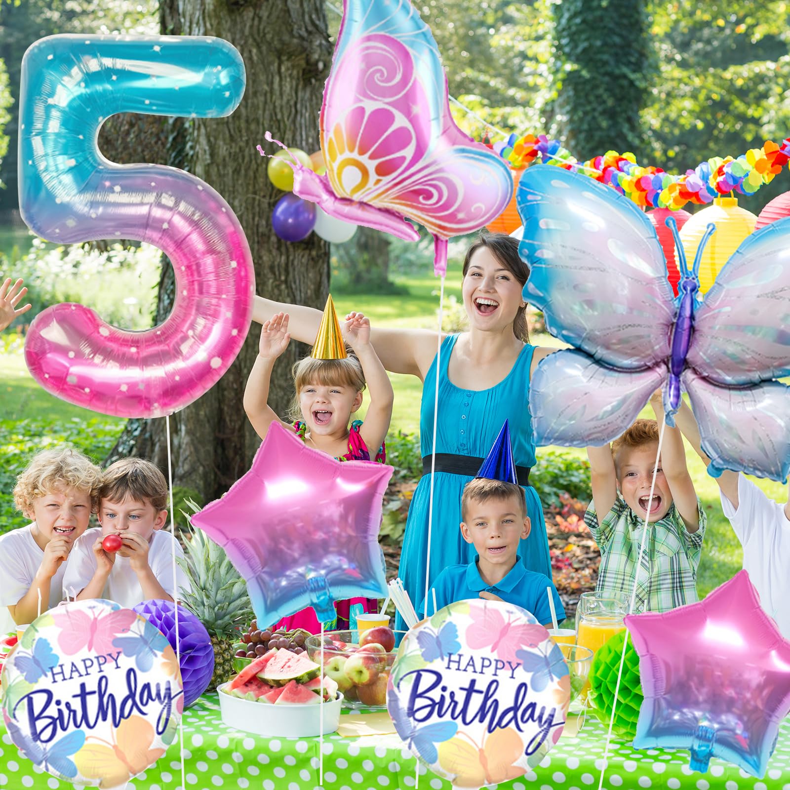 Lot De 7 Ballons Géants En Forme De Papillon - 101,6 Cm