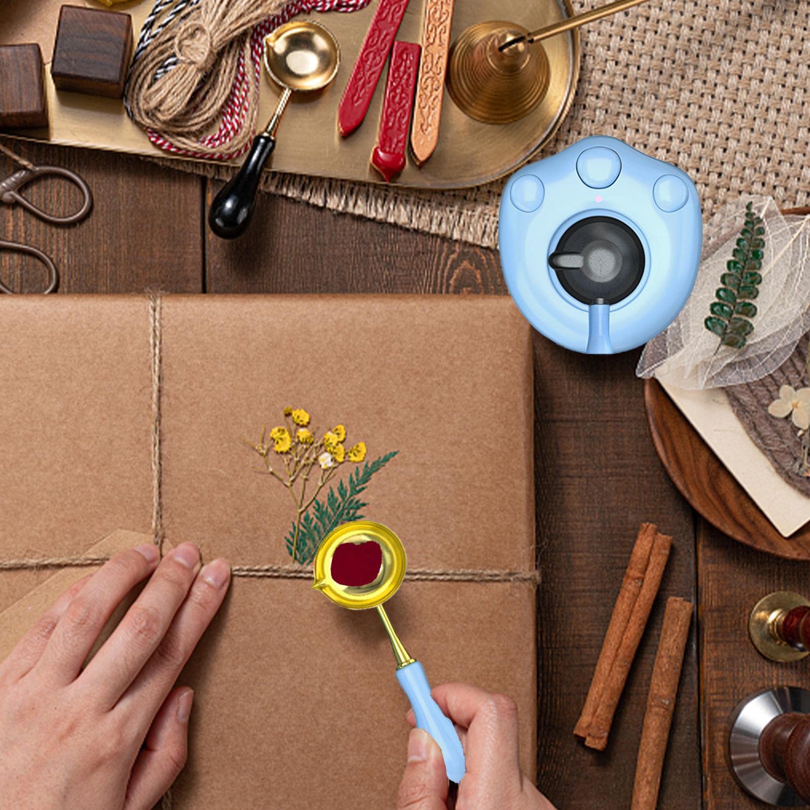 Kit Fornace Per Ceralacca Con Design A Zampa Di Gatto - Scioglicera Elettrico Per Sigilli E Timbri - Foto 13