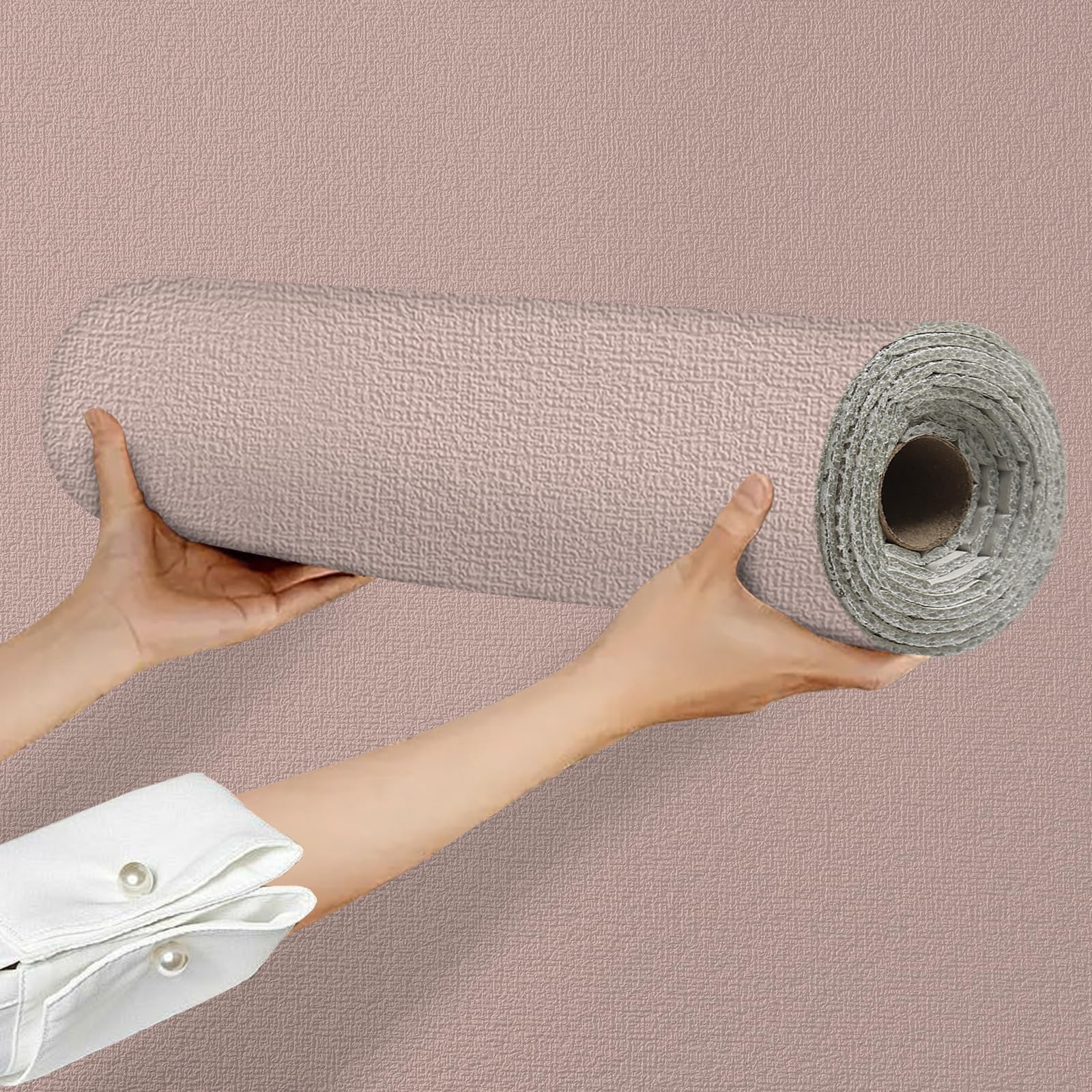Takezuaa 3 Roll Self Adhesive Thermal Wallpaper Pink Textured 3mm Thick Peel and Stick Wallpaper Insulating Wall Covering Roll for Living Room Ceiling Bedroom, 280x50CM