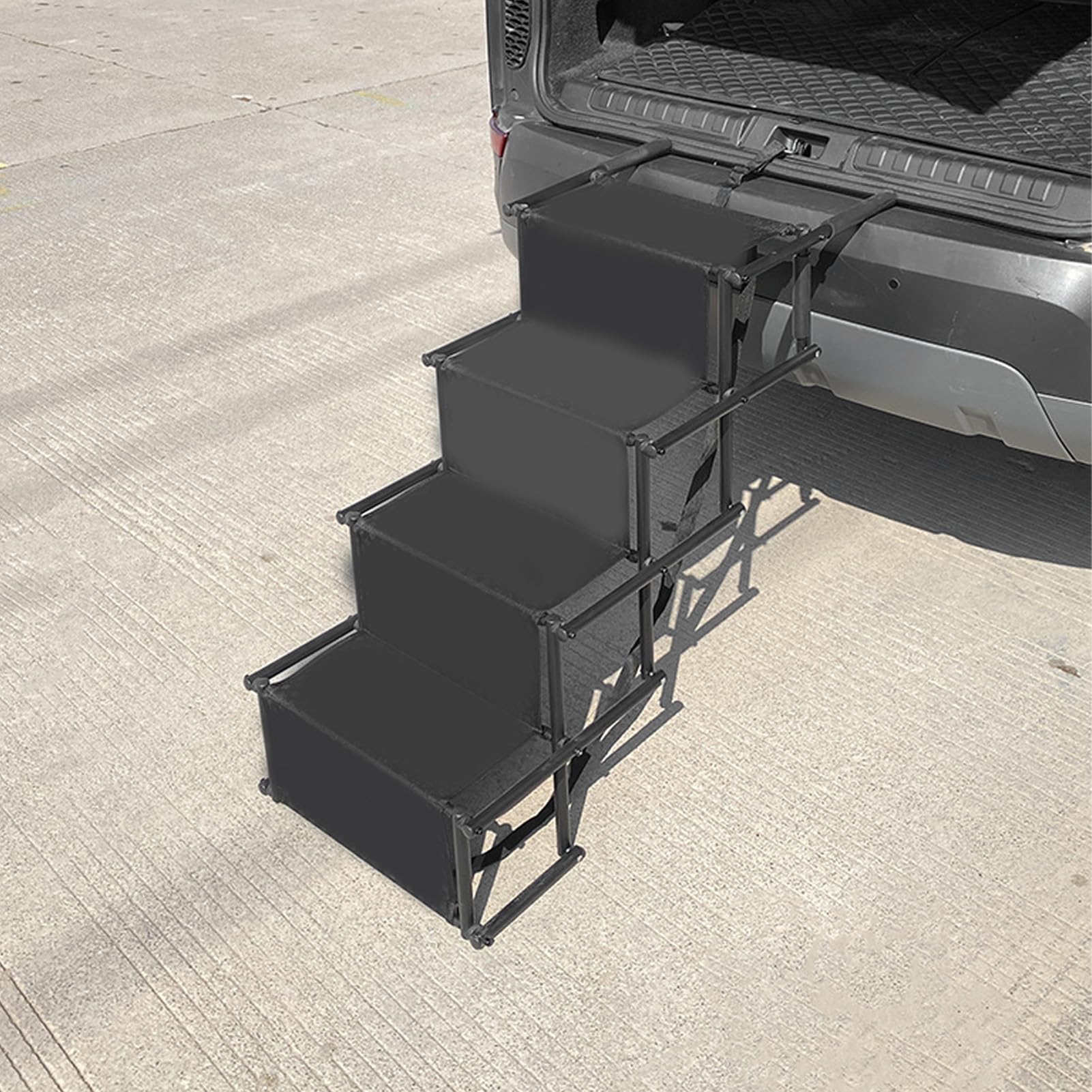 Foldable Pet Dog Stairs Steps Ramp for Car, Portable Dog Car Ramp for Large Dogs, Adjustable Light Pet Dogs Climbing Ladder Non-Slip for Truck, SUVs for High Beds, Sofa, Couch