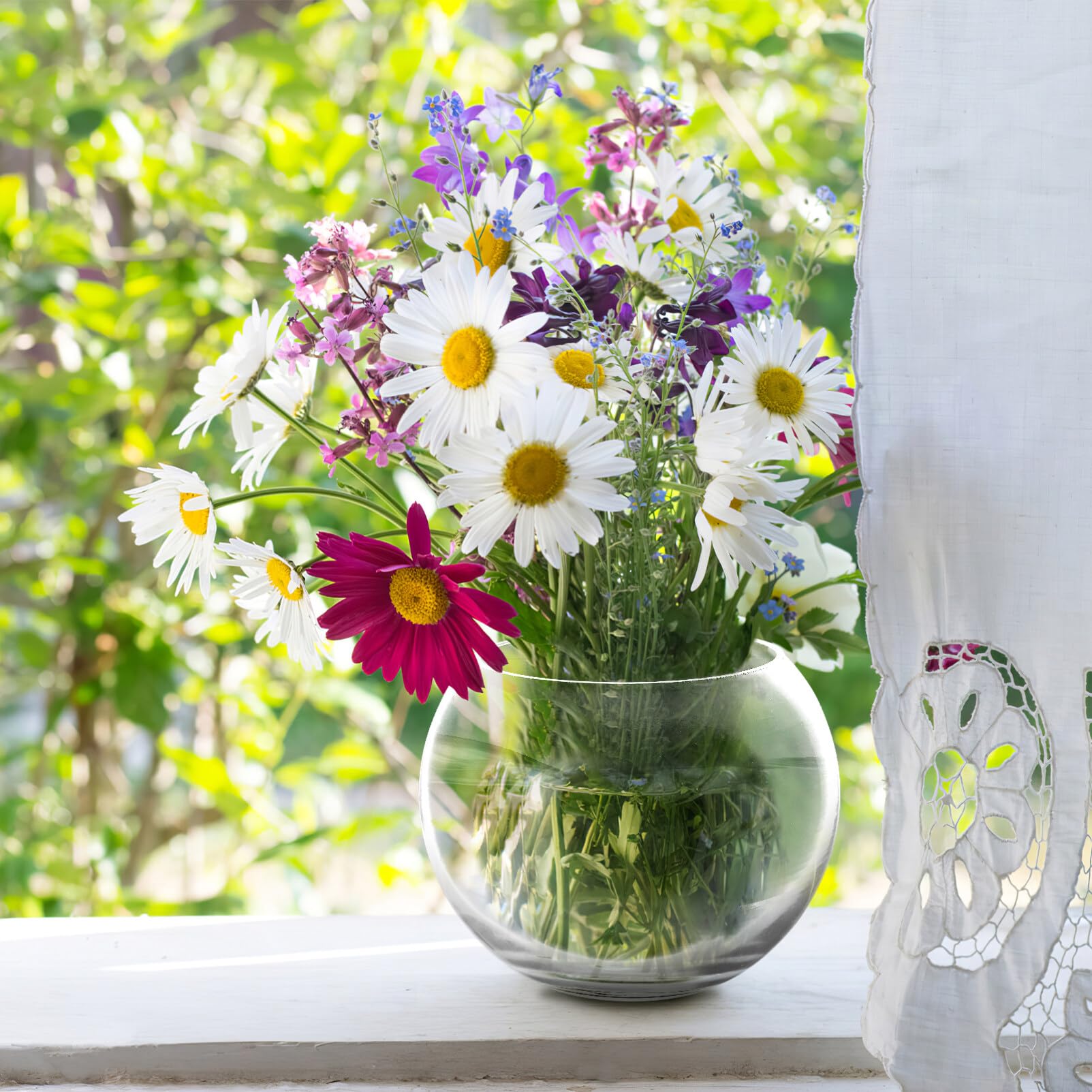 HEMOTON Hydrokultur Blumentopf Transparent Mit Abnehmbarem Pflanzkorb Selbstbewässernder Pflanzenkorb Mit Sichtbarem Wasserstand 5.91X5.91X4.33 Zoll Für Innen Und Außen Garten