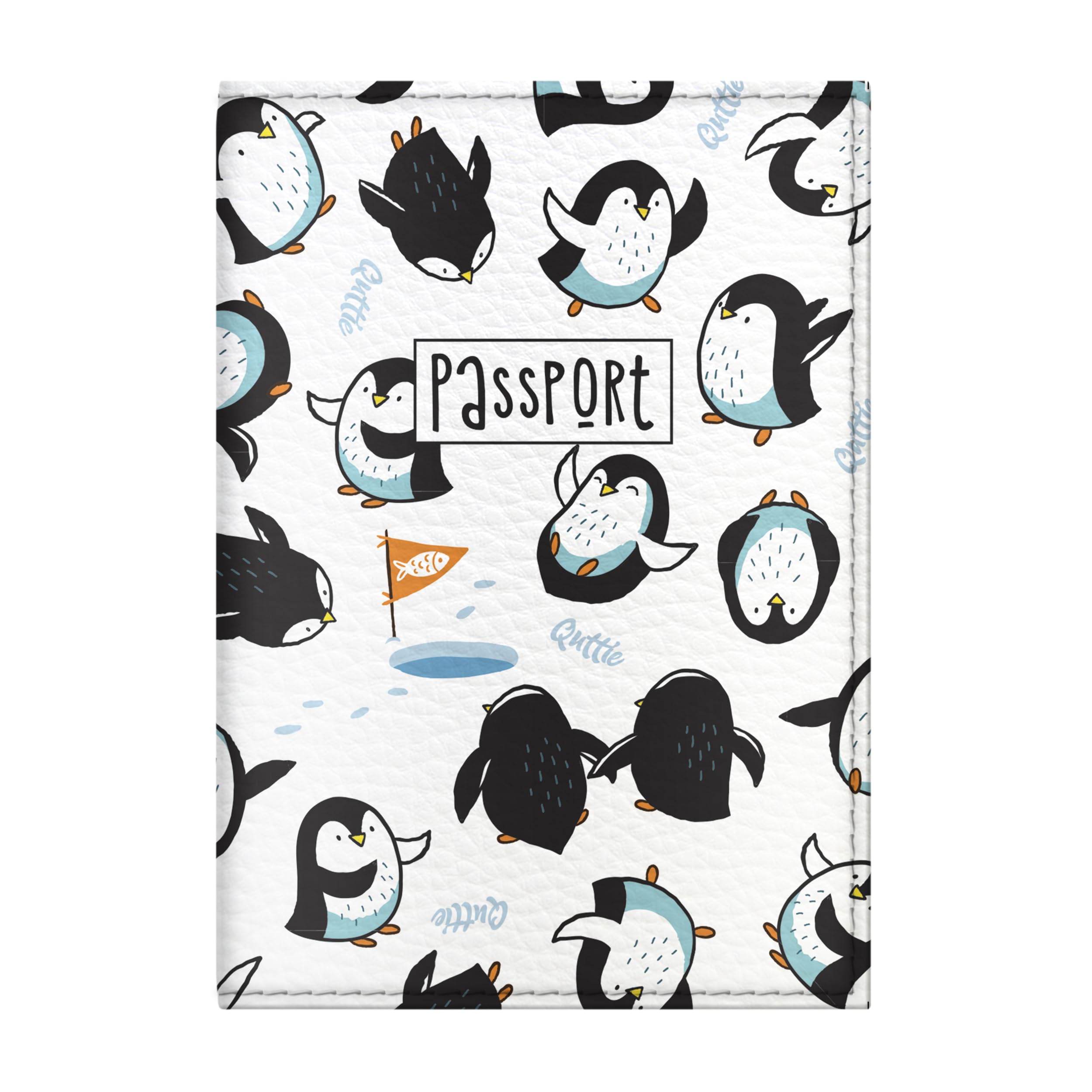 Passport Cover for Kids, Women and Men, Cute Travel Passport Holder (Penguin Pattern)