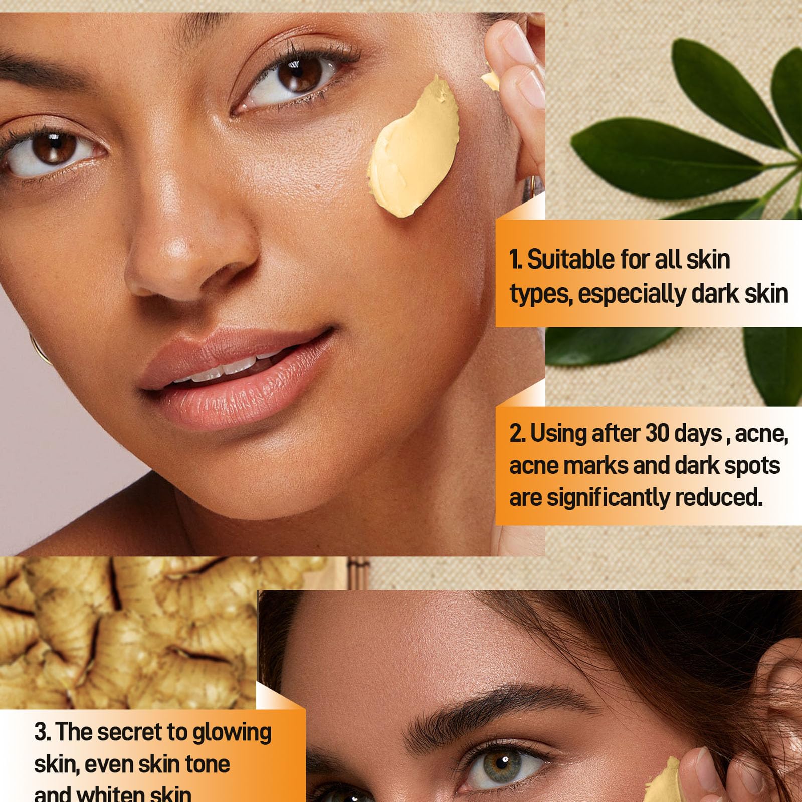 Turmeric Kojic Acid Face Cream- Natural Turmeric Skin Brightening Lotion for Face & Body - Image 4