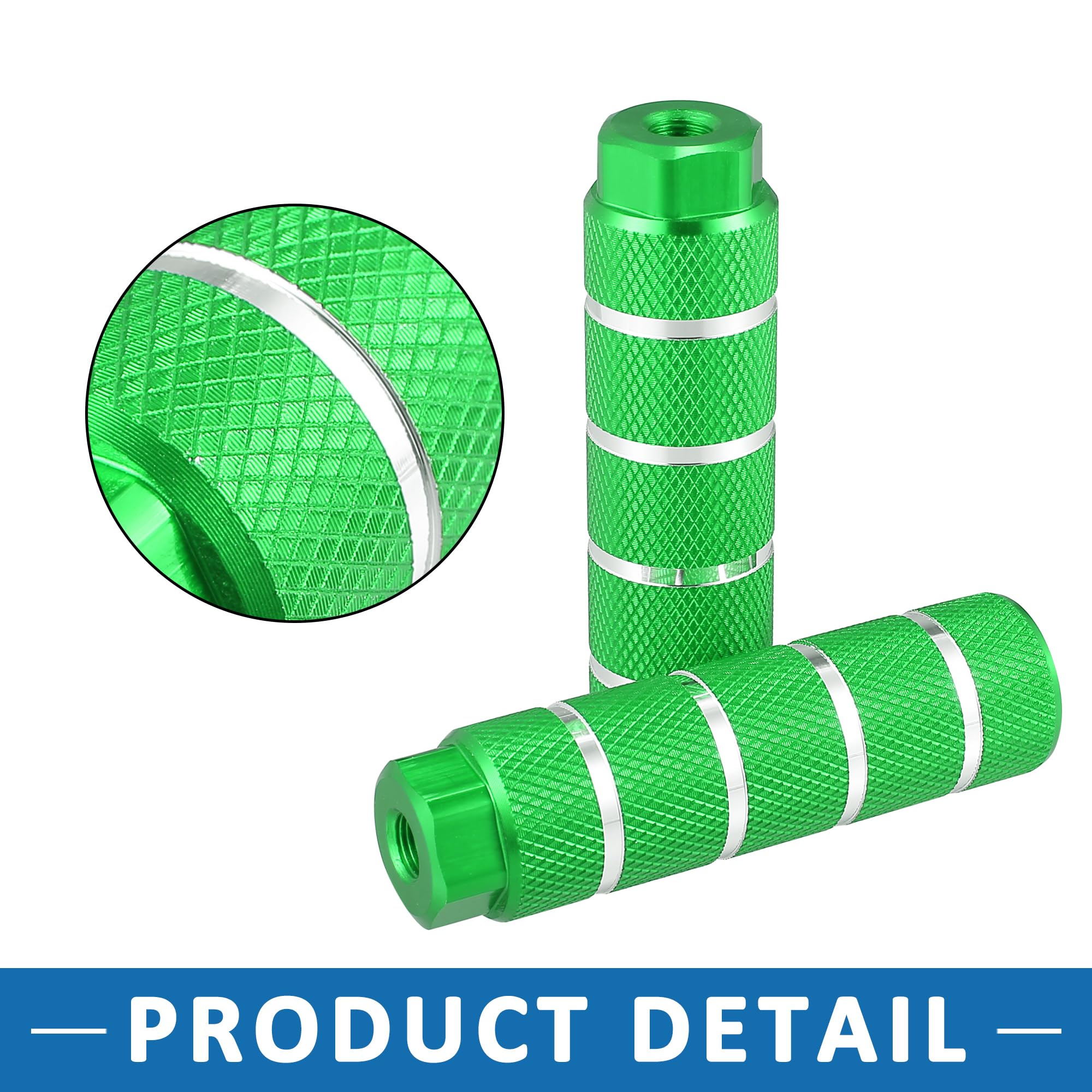 A ABSOPRO Rear Foot Pegs Footrests Green for BMX Bike Fit 3/8 Inch Set of 4 - Image 4