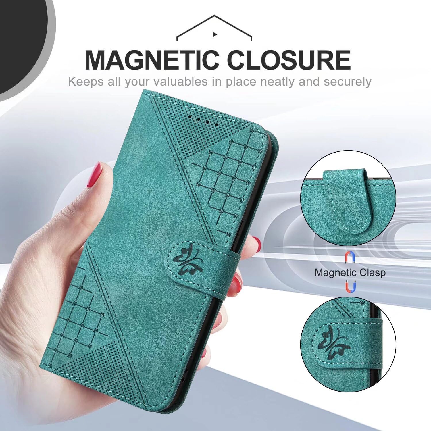 Custodia Portafoglio In PU Con Magnetica Per Google Pixel 9A – Viola, Antiurto, Con Slot Per Carte E Supporto Per Video