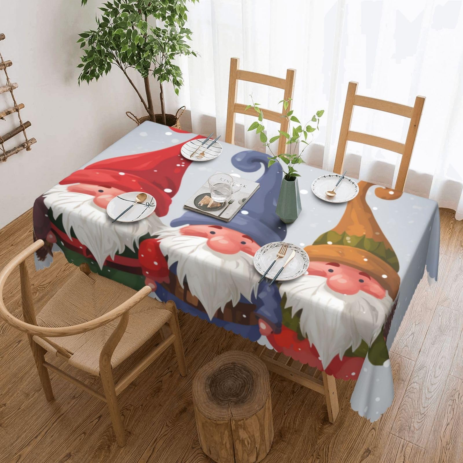 Nappe de Noël rectangulaire anti-tache lavable pour protéger la table des enfants