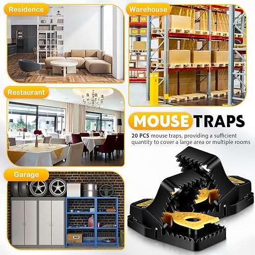 Miniatura 6 de 20 trampas para ratones de interior para el hogar, trampas para ratones para casa, trampa para ratas pequeñas para interiores y exteriores, trampas