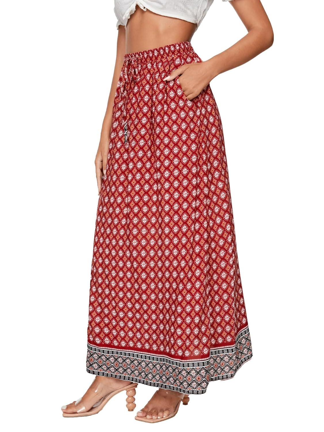 Saia Maxi Feminina Boho Vintage Estampado Cintura Alta Linha A Longa com Bolsos em promoção! Veja a oferta e mais achadinhos de Saias 2 Hoje é o melhor dia para comprar Saia Maxi Feminina Boho Vintage Estampado Cintura Alta Linha A Longa com Bolsos com aquele preço maroto! Promoção! Aproveite a oferta! 2