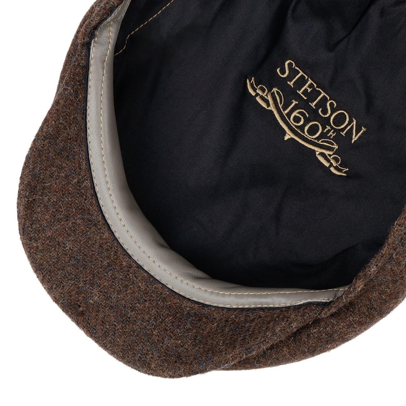 Stetson Kent Wool 160 Years płaska czapka z daszkiem, męska, wyprodukowana w Niemczech, z daszkiem, na jesień, zimę, jesień, zimę, 62 cm, ciemnobrązowa