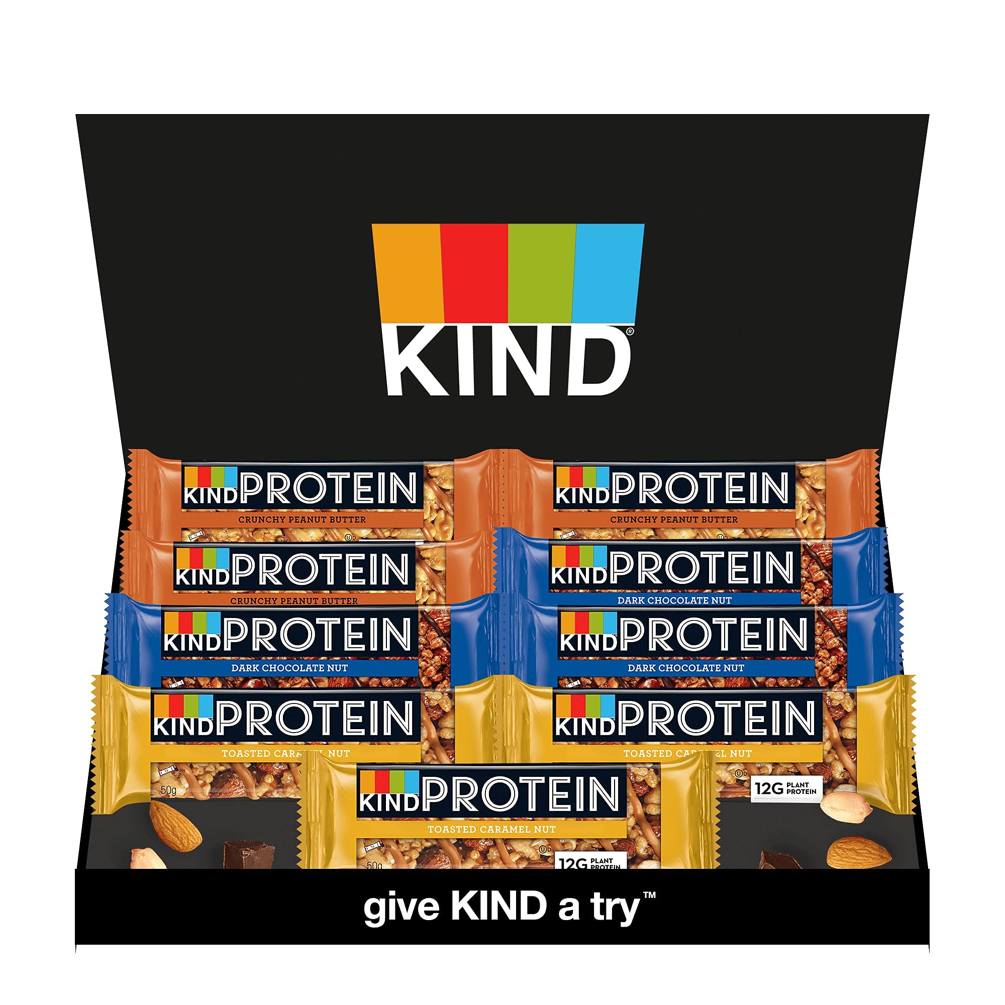 KIND Protein Gift Box Variety Pack, Gluten Free & Protein Bars, Mixed Flavours, 9 Bars