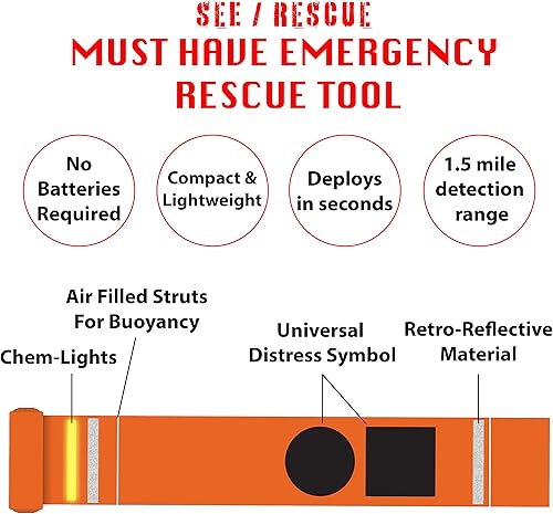 Vista 3 de Herramienta de supervivencia Streamer: el dispositivo de rescate portátil fácil de usar para usar en tierra, mar o nieve, día o noche cuando se