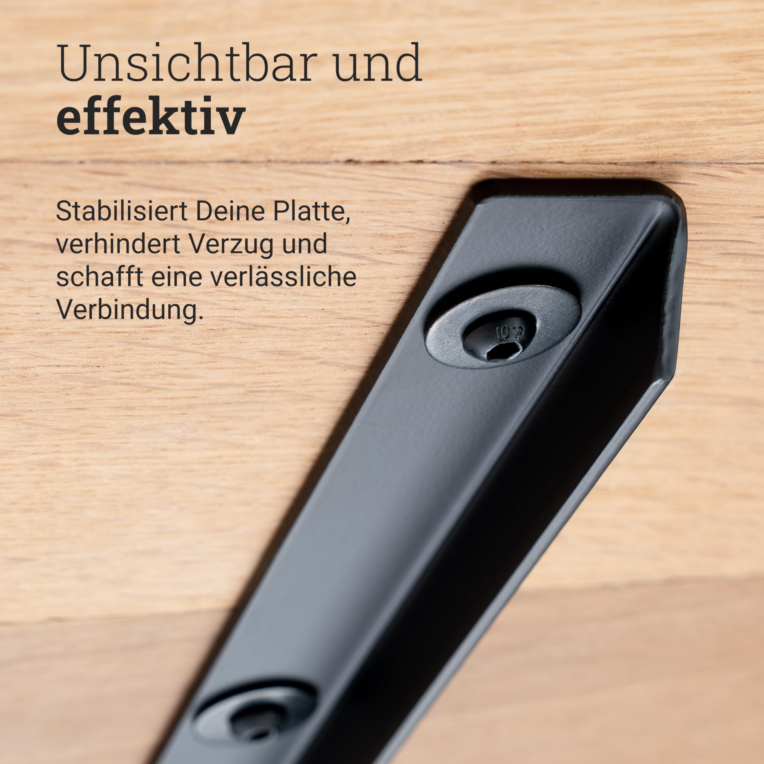 Natural Goods Berlin 3x Gratleiste L-FORM - Gratleiste Schwarz Metall 100 cm - Stabiler Unterzug Für DIY Holztischplatte - 1m Profilleiste L-förmig, Winkelleiste aus Stahl, Verstärkungsleiste Lang
