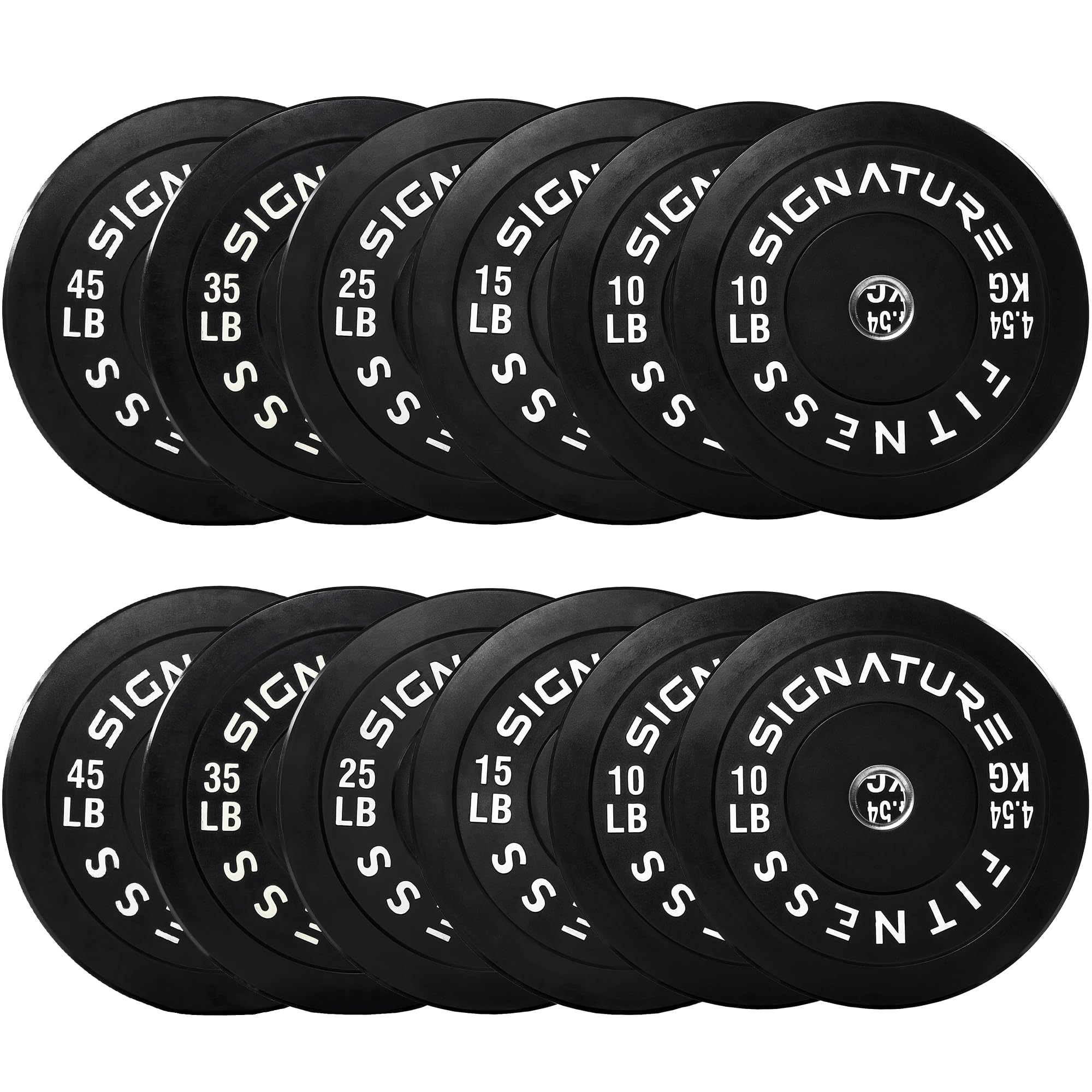 Fitvids 2-Inch Olympic Rubber Weight Plates Sets Bumper Plates Set with Barbell for Strength Training 180-390 Lbs Multiple