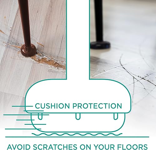 Miniatura 6 de Tapas de hierro forjado para muebles de patio (paquete de 32, negro)  Tapas redondas de plástico de 1.5 pulgadas para patas de silla de exterior,