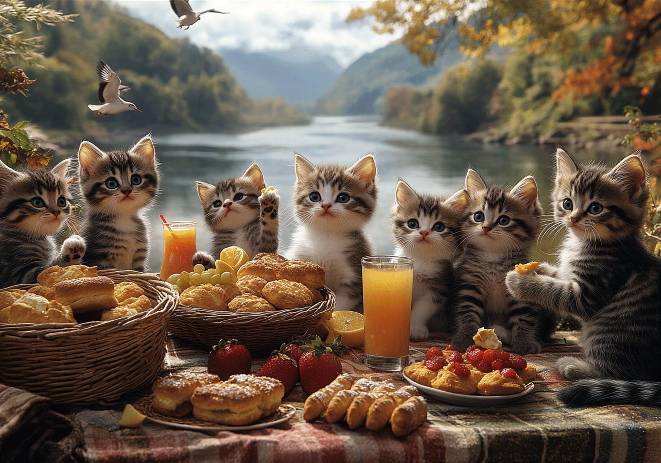 Puzzle 2000 Teile Erwachsene Brot 100x70cm,2000pcs Klassische Puzzles Tier Anspruchsvoll Jigsaw Spielzeug Puzzlespiel Lernspiel Impossible Holzpuzzle Geeignet für alle Altersgruppen Geschenk P-368
