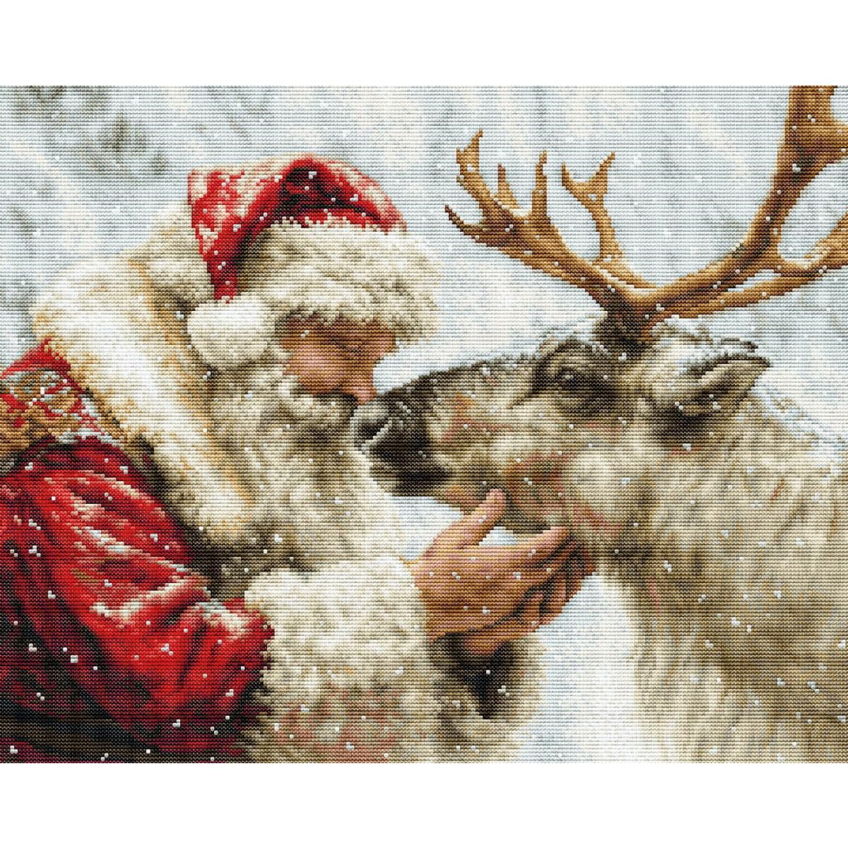 Luca-S The Warmth Of Friendship Petit Point Kit Gold - G709, Counted Cross Stitch Kit For Adults, Needlecraft And Embroidery Kit