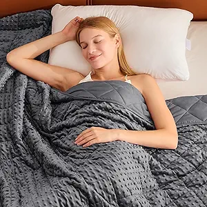 Grey Weighted Blanket for Adults 12lbs, 48"x72", Twin Full Size Cooling Minky Heavy Throw Blanket for 110-130lbs, Soft Winter Thick Big Blankets Weighted Comforter Gift for Sleeping
