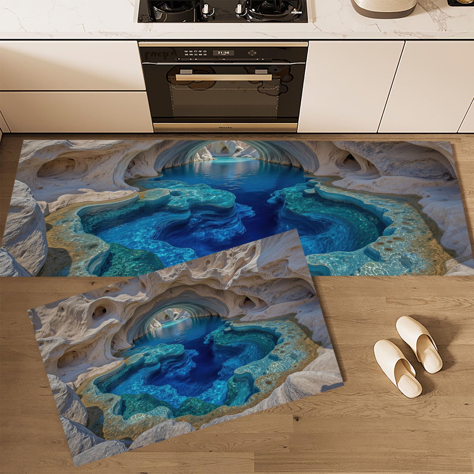 Alfombras de cocina paisaje natural de ensueño con base antideslizante de 2 piezas