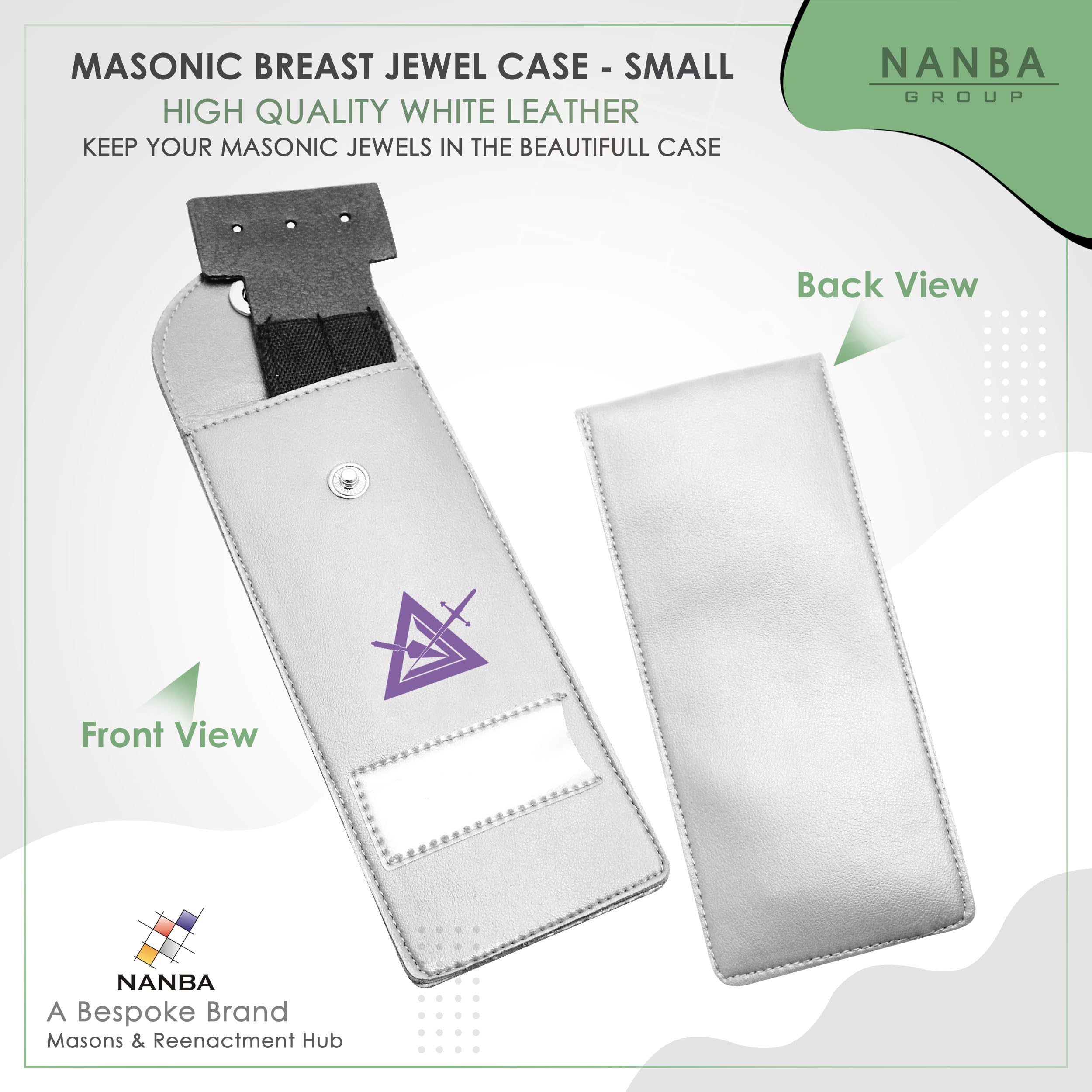 Masonic Regalia Pocket Jewel Holder Case Leather Carry Wallet - Freemason Jewels, Pins & Badges Holder - TOSL Purple